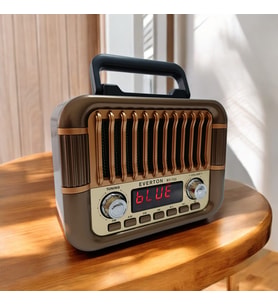 Everton Rt-722 Nostaljik Tasarımlı Dijital Ekranlı Bluetooth Radyo Müzik Çalar (Kahverengi)