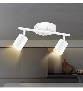 sylight Retro Beyaz Metal 2 Li Led spot Tavan Plofyoner 180 Derece Hareketli beyaz Ampullü