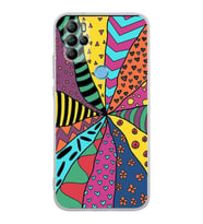 PrintiFy General Mobile GM 21 Pro ile Uyumlu 1mm Slim Fit Retro Renkler 4 Baskılı Şeffaf  Kılıf
