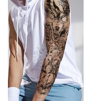 GZQB-021 YARI KALICI KURT VE KADIN DESEN KOL DÖVMESİ-TATTO