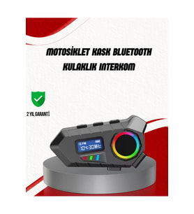 Suya Dayanıklı Bluetooth İnterkom 5.4 Hoparlör 500mAh Batarya ve FM Radyo Özellikli