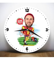Amerikan Futbolcusu Erkeğe Hediye Kişiye Özel Karikatürlü Duvar Saati