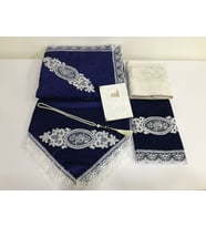 Lamazihome Lacivert 6 Parça Seccade Seti Gelin Damat Bohça Takımı Seccade Takımı