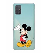 Samsung Galaxy A71  Kamera Korumalı  Kapak Mickey Mouse Tasarımlı  Şeffaf Kılıf