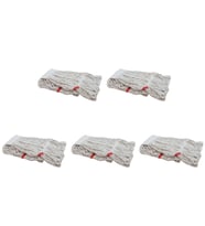 Geniş Yedek Islak Mop Paspas Ucu Başlığı Püskül - Pamuklu - 320 Gram. - 25 Cm. - Beyaz - 5 Adet