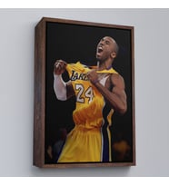 Çerçeveli Kobe Bryant Los Angeles Lakers Kanvas Tablo (Kahverengi)