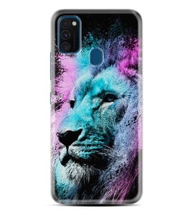 Samsung M21 M22 M23 M30 M31S M32 Kılıf Desenli Silikon Pink Blue Leon 1603
