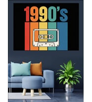 1990'Lar Nostaljik Kaset Tasarımı Tablo Dekoratif Kanvas - Mdf Ahşap Tablo