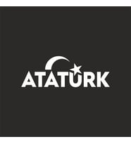 Atatürk yazısı ve Ayyıldız Sticker17x17 Cm Beyaz
