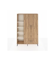 Arges Dolap 6 Raflı 4 Kapaklı Tek Askılı 132x30x195 Çam-Çam/Aytaşı