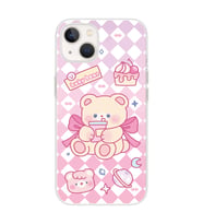 Iphone 14 Uyumlu Happy Bear Tasarımlı Şeffaf Telefon Kılıfı