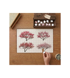 Japon Kiraz Çiçeği Ağaçları Tasarımı 240 parça Ahşap Puzzle Ahşap Kutuda MP00488