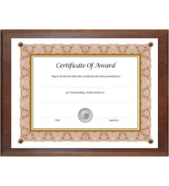 (Walnut) - 18811M Award-A-Plaque Document Holder Acrylic/Plastic 10-1/2 x 13 Walnut