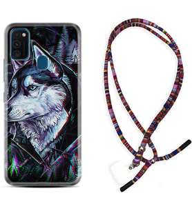 Samsung M21 M22 M23 M30 M31S M32 Kılıf Boyun Asklı Rasta Silikon Dog Eyes 1761