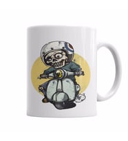 Motoqueiro Esqueleto Zombie Kupa Bardak Porselen