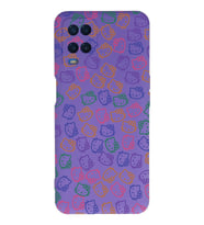 Oppo A16 Uyumlu Lansman Kılıf Hello Kitty Tasarımlı İçi Kadife Kapak-Mor (Şeffaf)