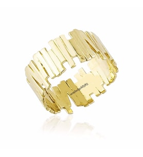 ZigZag Altın Yüzük 14K Gold (Çok Renkli)