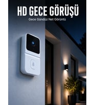 Beyaz Akıllı Güvenlik Kapı Zili Telefon Kontrollü Wi-fi Görüntülü Kapı Zili
