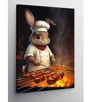 Kanvas Tablo Barbekü Ve Tavşan