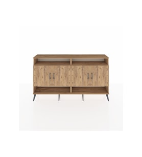 Arges Konsol 6 Raflı 4 Kapaklı 176x30x99 Çam-Çam/Aytaşı