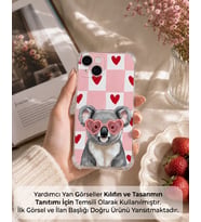 PrintiFy Xiaomi Mi 15 ile Uyumlu Pembe Pötikare Serisi Uykucu Aşık Tasarımlı Uv Baskılı Köşe Korumalı Antişok Kılıf