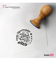 Öğretmen Arı Kişiye Özel Kitap Damgası Kitap Mührü Kaşe Kitap Mühür Özel Damga 415