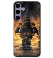 Galaxy S24 Kılıf HD Desen Baskılı Kılıf - Siyah İnci