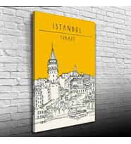 Galata Kulesi Silueti Kanvas Tablo 50 x 70