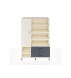 Hyperion Dolap 9 Raflı 3 Çekmeceli Tek Kapaklı  132x44x195 Aytaşı-Aytaşı/Antrasit