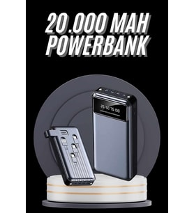 Hızlı Şarj Özellikli 20.000 Mah Dijital Göstergeli USB Girişli Android ve İOS Uyumlu Powerbank