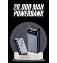 Hızlı Şarj Özellikli 20.000 Mah Dijital Göstergeli USB Girişli Android ve İOS Uyumlu Powerbank