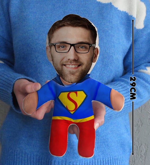 BK Gift Kişiye Özel Fotoğraflı Erkek Süper Kahraman Bebek Yastık-15, Sevgiliye Hediye, Erkeğe Hediye, Doğum Günü Hediyesi, Öğretmenler Günü