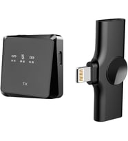 Wireless Yaka Mikrofonu iPhone ile Uyumlu Gürültü Azaltıcı Telefonlar için 2,4 GHz Profesyonel Kablosuz Youtuber Röportaj Kare Mikrofon Tekli