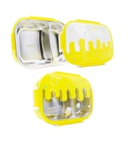 MUGGLE MS-34 304 PASLANMAZ ÇELİK TEK KATLI 2 BÖLMELİ BESLENME YEMEK KABI/KUTUSU