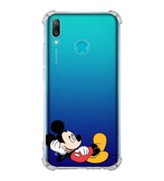 Huawei Y9 2019  Köşe Korumalı Antişok Kapak Mickey Mouse Tasarımlı Şeffaf  Kılıf