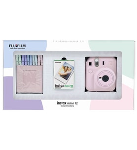 Instax mini 12 Pembe Fotoğraf Makinesi 10'lu Film ve Mandal Bundle Box