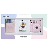 Instax mini 12 Pembe Fotoğraf Makinesi 10'lu Film ve Mandal Bundle Box