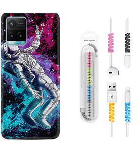 Vivo Y11S Y21S Y20 Y20S Y70 Kılıf Kablo Koruma Spiral Silikon Astronot Signs 1753