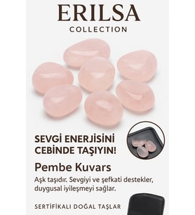 Sertifikalı Cüzdan Boy Pembe Kuvars Taşı Kütle - Sevgi ve Şefkat Duygularını Güçlendirir (Çok Renkli)