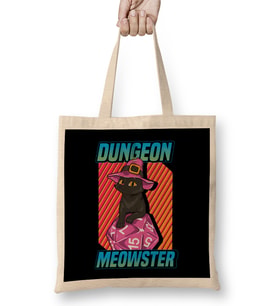 Cute & Funny Dungeon Meowster Gaming Bez Çanta Uzun Saplı
