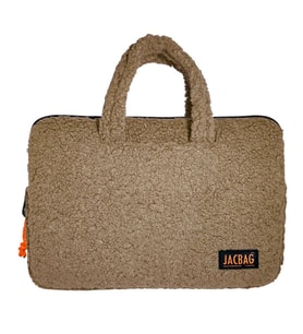 Jacbag Teddy Peluş Bej/Turuncu Kız Çocuk Notebook Laptop ve Evrak Çantası