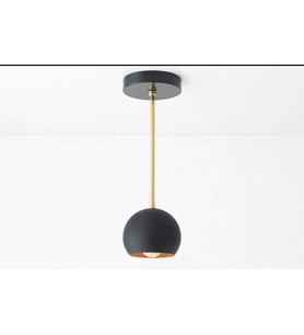 RİOLİGHT MODERN SİYAH İÇİ GOLD ESKİTME TİJLİ TEKLİ KÜRE SARKIT AVİZE TABAN ÇAPI:10CM KÜRE ÇAPI:10CM