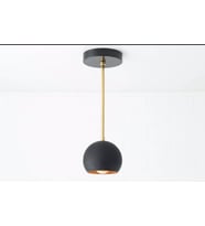 RİOLİGHT MODERN SİYAH İÇİ GOLD ESKİTME TİJLİ TEKLİ KÜRE SARKIT AVİZE TABAN ÇAPI:10CM KÜRE ÇAPI:10CM