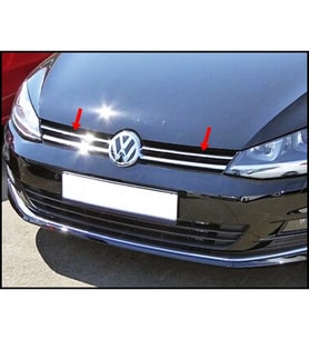 VW Golf 7 Krom Ön Panjur 2 Prç. 2013 Üzeri P.ÇELİK (Comfortline)