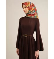 Armine Tivil İpek Eşarp 9312 - 52 Bordo Karışık Desen