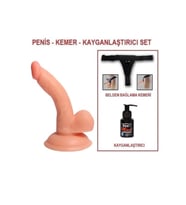 13 cm Belden Bağlamalı Realistik Dildo Penis Set