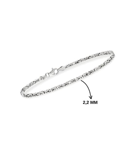 925 Ayar Gümüş Kare Kral Zincir Bileklik 2,2 mm – Erkek & Unisex Tasarım