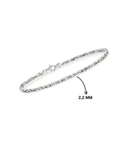 925 Ayar Gümüş Kare Kral Zincir Bileklik 2,2 mm – Erkek & Unisex Tasarım