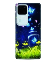 Vivo V30 Kılıf Desenli Silikon Flowers Fox 1309
