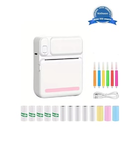 Mini Taşınabilir Yazıcı 13 Rulo Kağıtlı Mürekkepsiz Etiket Yazıcısı Mini Termal Yazıcı